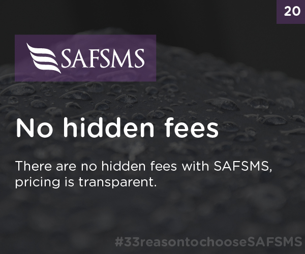 SAFSMS provides Transparent Pricing