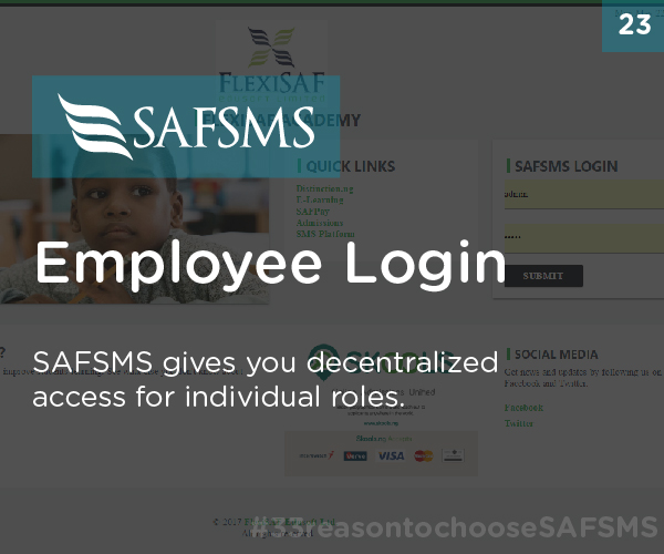 SAFSMS provides Employee Login