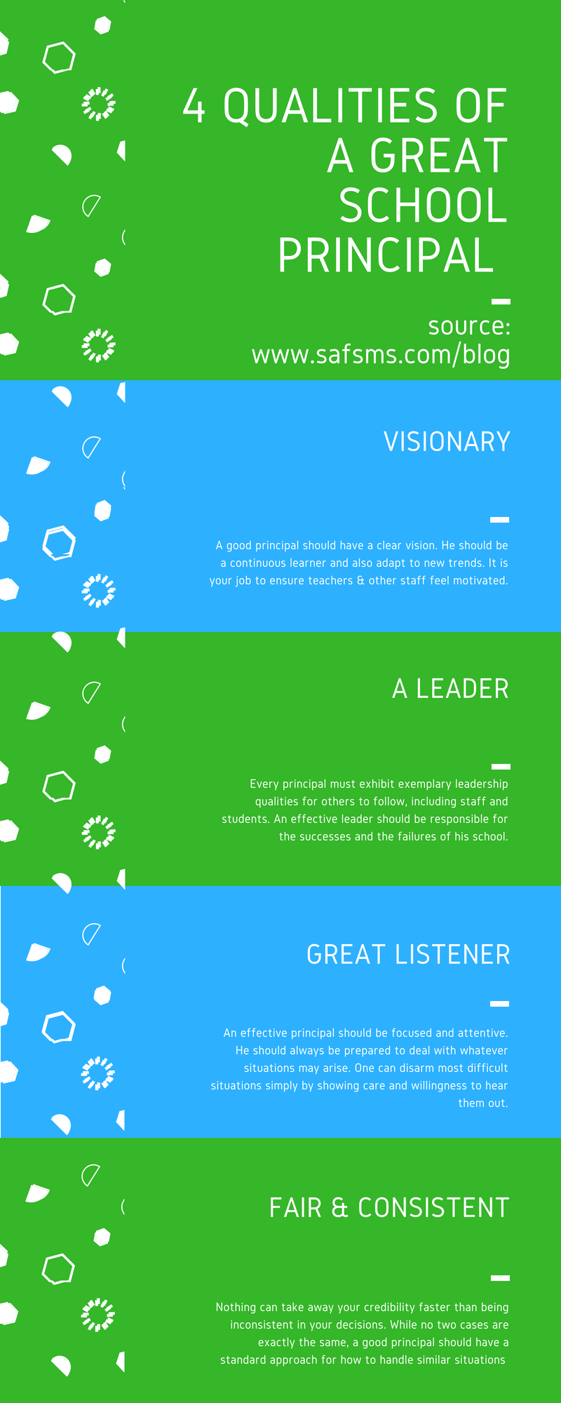 qualities of effective good school principal infograph